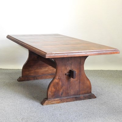 Lot 711 - A modern hardwood dining table