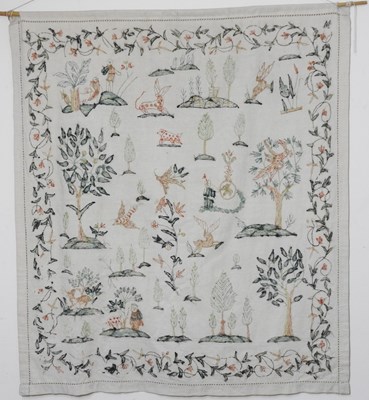 Lot 94 - An embroidered wall hanging