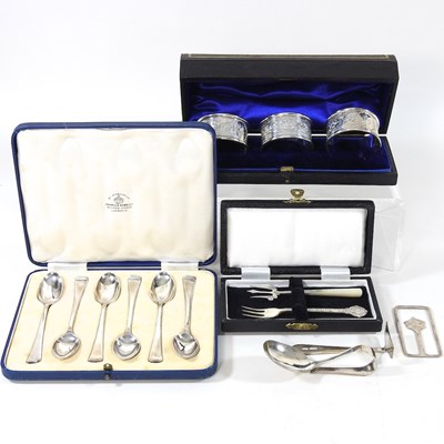 Lot 210 - A silver Garrard coronation bookmark and other silver