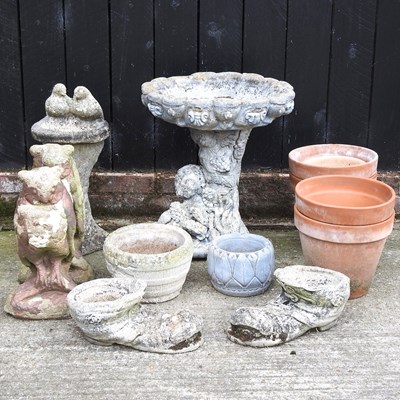 Lot 743 - A collection of stone garden figures