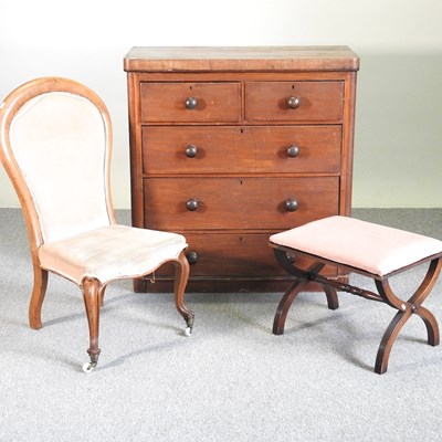 Lot 815 - A Victorian mahogany chest and two chairs