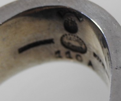 Lot 73 - Three Georg Jensen silver Acorn napkin rings