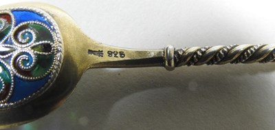 Lot 59 - A Russian enamelled spoon