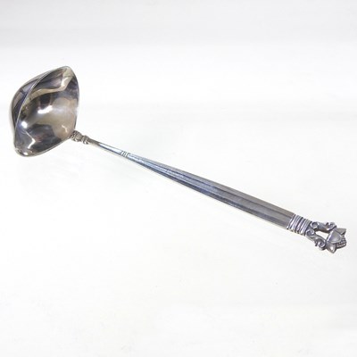 Lot 10 - A Jensen and Wendel silver Acorn pattern ladle,...