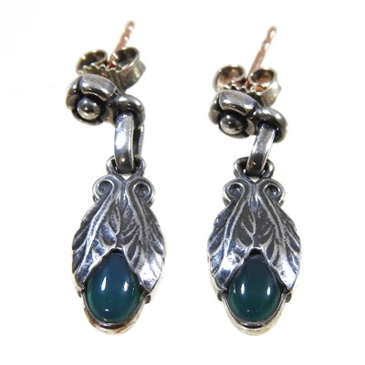 Lot 21 - A pair of Georg Jensen silver earrings