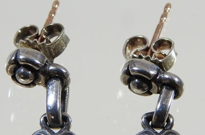Lot 21 - A pair of Georg Jensen silver earrings