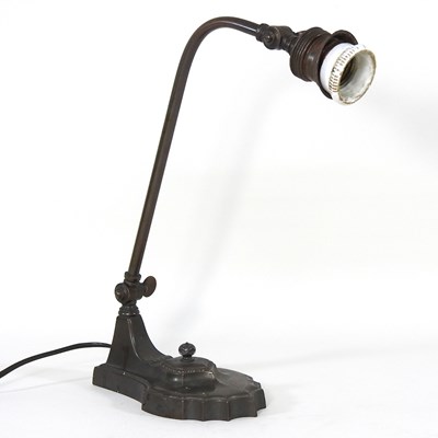 Lot 924 - A vintage bronzed desk lamp