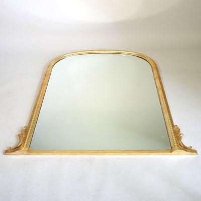 Lot 635 - A gilt over mantel mirror