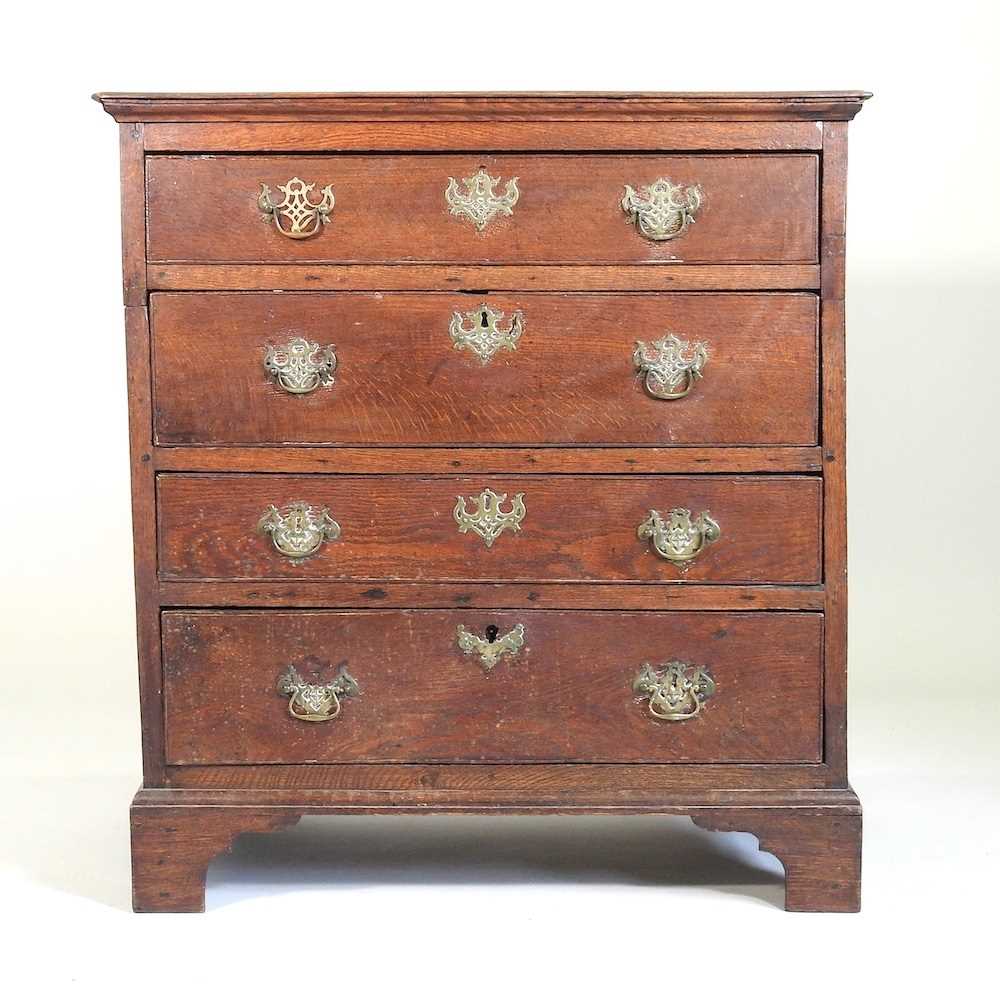 Lot 81 - An 18th century oak chest