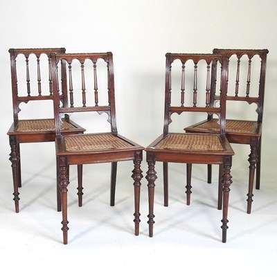 Lot 628 - A set of four early 20th century dining chairs