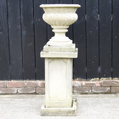 Lot 61 - A cast stone garden urn