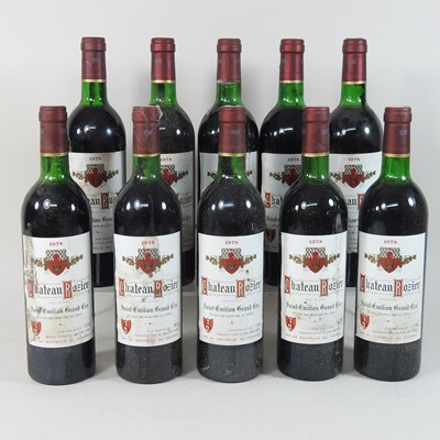 Lot 212 - Chateau Rozier Saint Emilion Grand Cru, 1978 vintage, ten bottles red wine