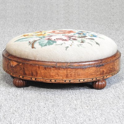 Lot 741 - A Victorian walnut footstool