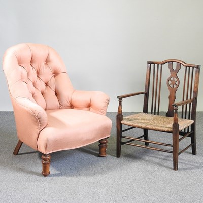 Lot 544 - A Victorian chair and another