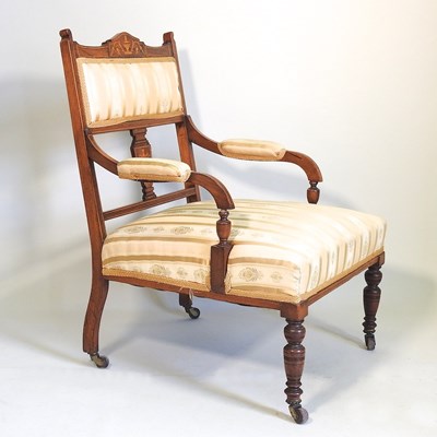 Lot 644 - An Edwardian inlaid armchair