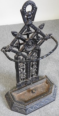 Lot 673 - A cast iron stick stand