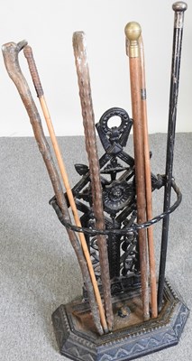 Lot 673 - A cast iron stick stand