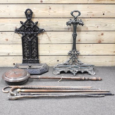 Lot 673 - A cast iron stick stand