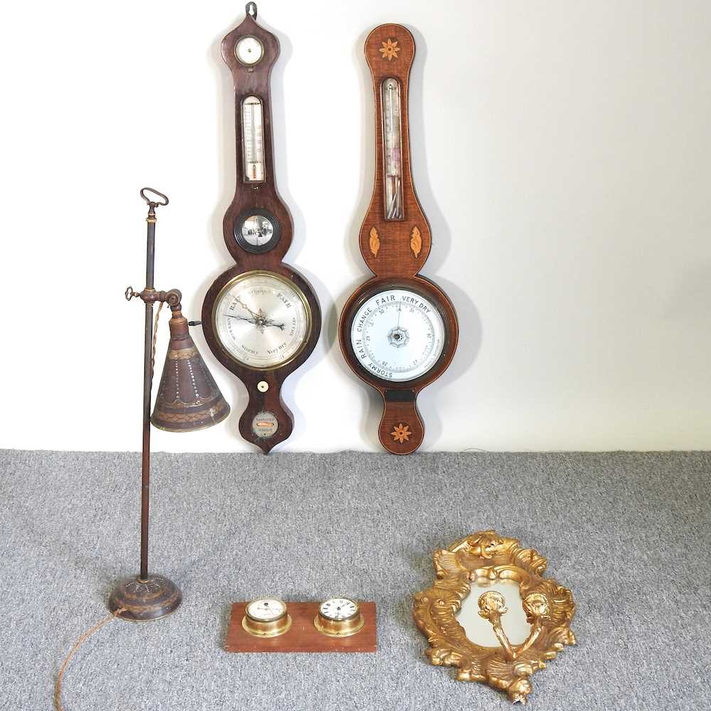 Lot 794 Two barometers, lamp and mirrors