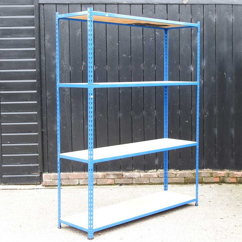 Lot 510 - A blue shelving unit