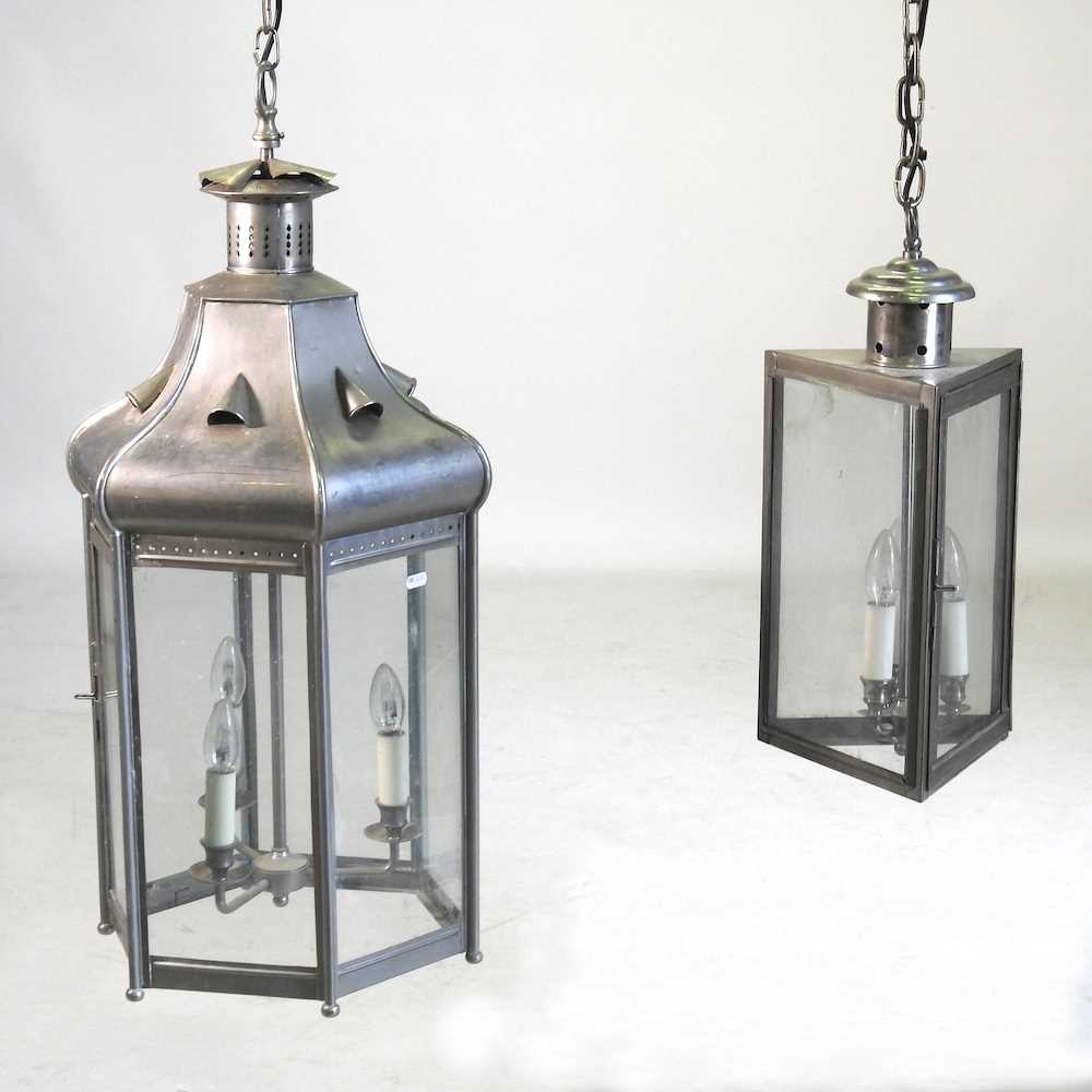 Lot 662 - Two metal lanterns