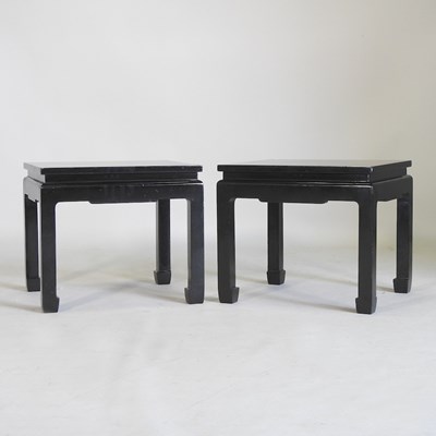 Lot 696 - A pair of oriental lacquered tables