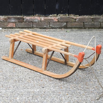 Lot 636 - A wooden sledge