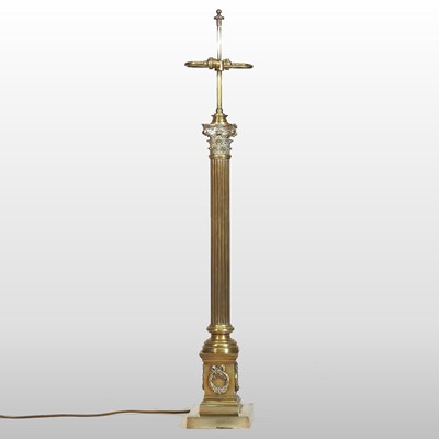 Lot 235 - A large brass lamp