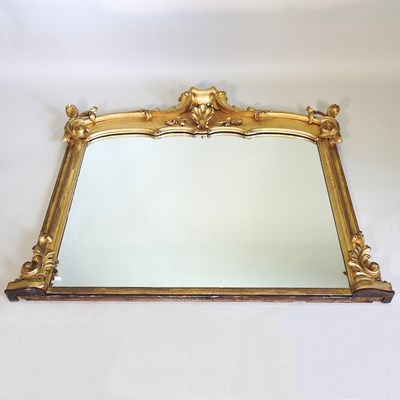 Lot 83 - A 19th century over mantel mirror