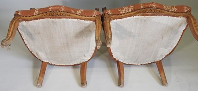 Lot 153 - A pair of French arm chairs