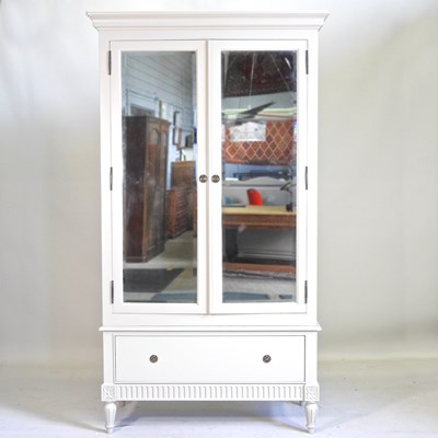 Lot 450 - A painted double wardrobe