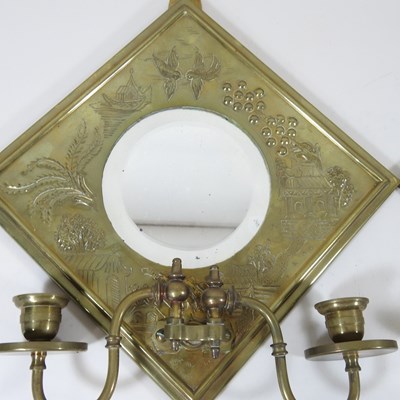 Lot 150 - A pair of brass mirrors