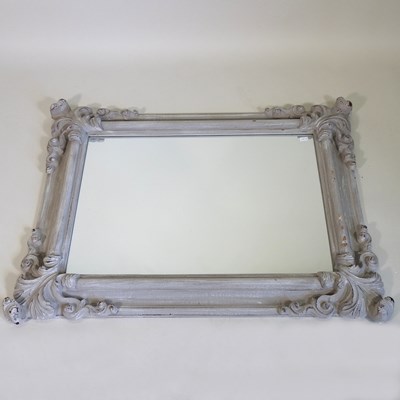 Lot 434 - A modern grey painted wall mirror