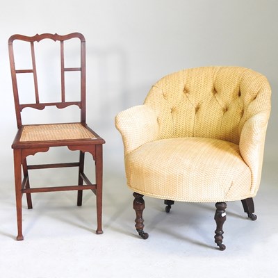 Lot 411 - A Victorian chair and another