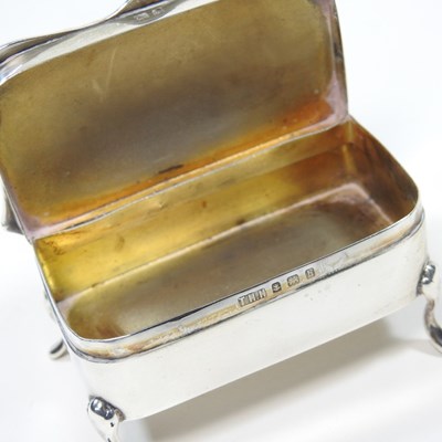 Lot 8 - A silver trinket box and a grouse