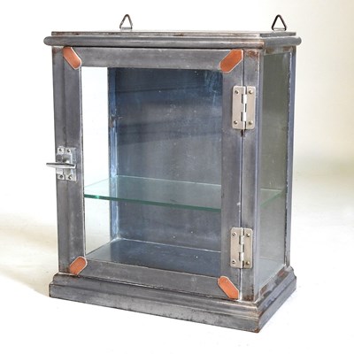 Lot 625 - A small metal glazed cabinet