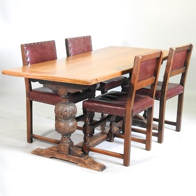 Lot 864 - An oak refectory table