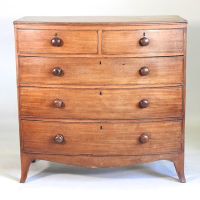 Lot 830 - A 19th century bow front chest