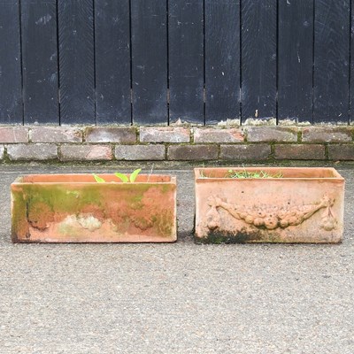 Lot 532 - A pair of terracotta troughs