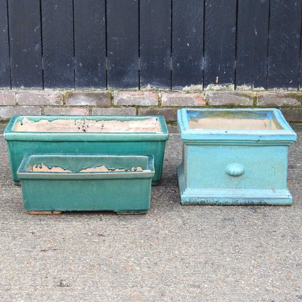 Lot 512 - Three glazed garden planters