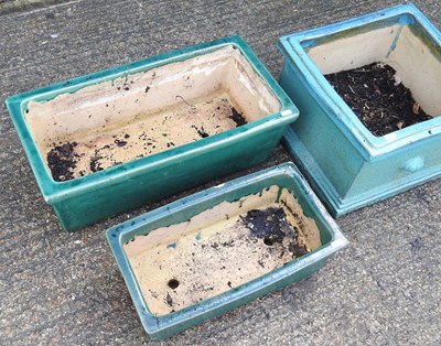 Lot 512 - Three glazed garden planters