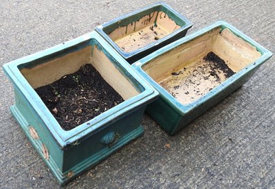 Lot 512 - Three glazed garden planters