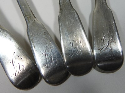 Lot 91 - A collection of nine George III silver teaspoons
