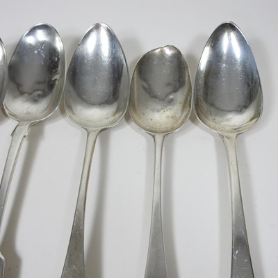 Lot 135 - Seven George III silver table spoons