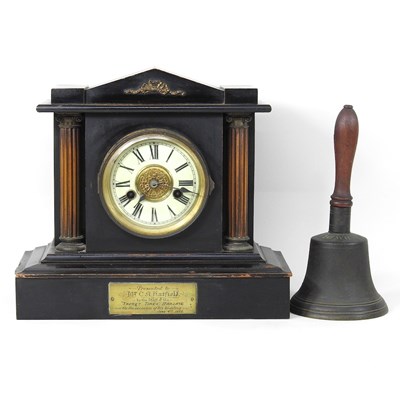 Lot 670 - A Victorian clock and table bell