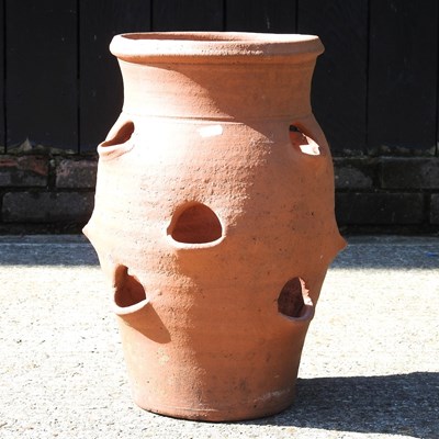 Lot 811 - A terracotta strawberry pot