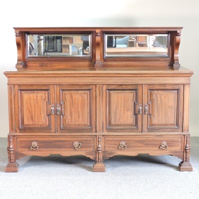 Lot 259 - A large Edwardian inlaid mirror back sideboard END OF DAY ONE