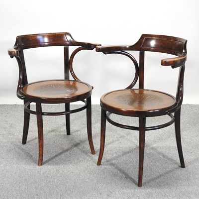 Lot 465 - A pair of Thonet style bentwood chairs