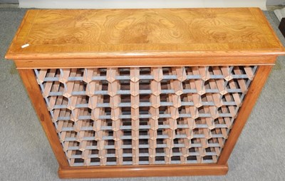 Lot 486 - A bespoke made burr oak wine rack