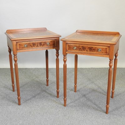 Lot 657 - A pair of good quality bespoke made walnut side tables